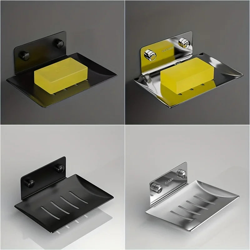 Stainless Steel Soap Dish – Wall Mounted Holder for Bathroom Shower