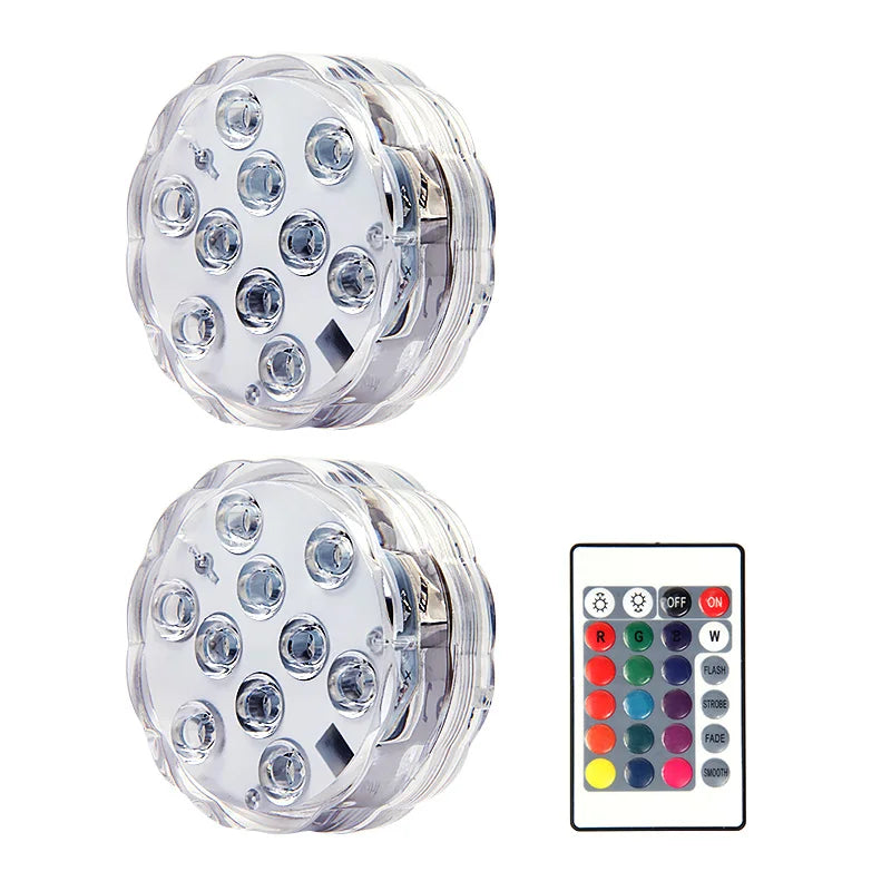RGB LED Submersible Light – Waterproof Battery Operated Decor for Pool Parties