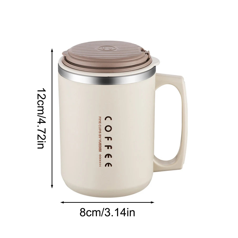 Stainless Steel Coffee Mug – Portable Anti-Scald Cup for Travel and Office