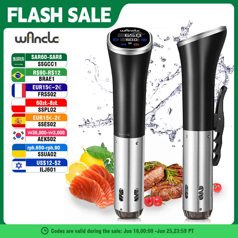 Sous Vide Immersion Cooker – 1100W Digital Waterproof Device for Precision Cooking