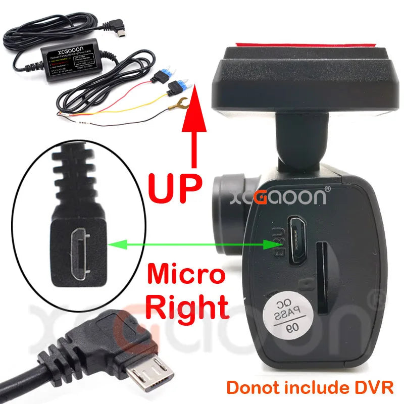 Dashcam Hardwire Kit – 12-24V USB Power Adapter for Parking Monitoring