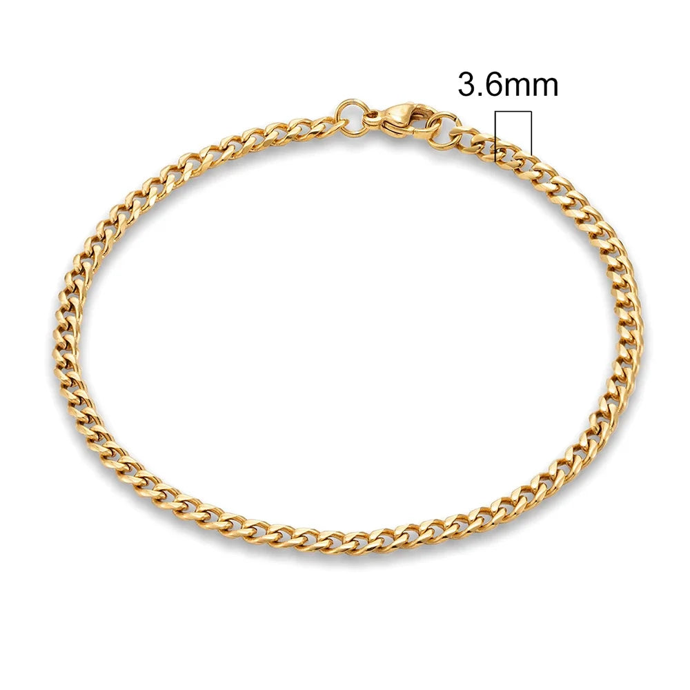 Stainless Steel Cuban Link Bracelet – 3-11mm Biker Jewelry for Men and Women