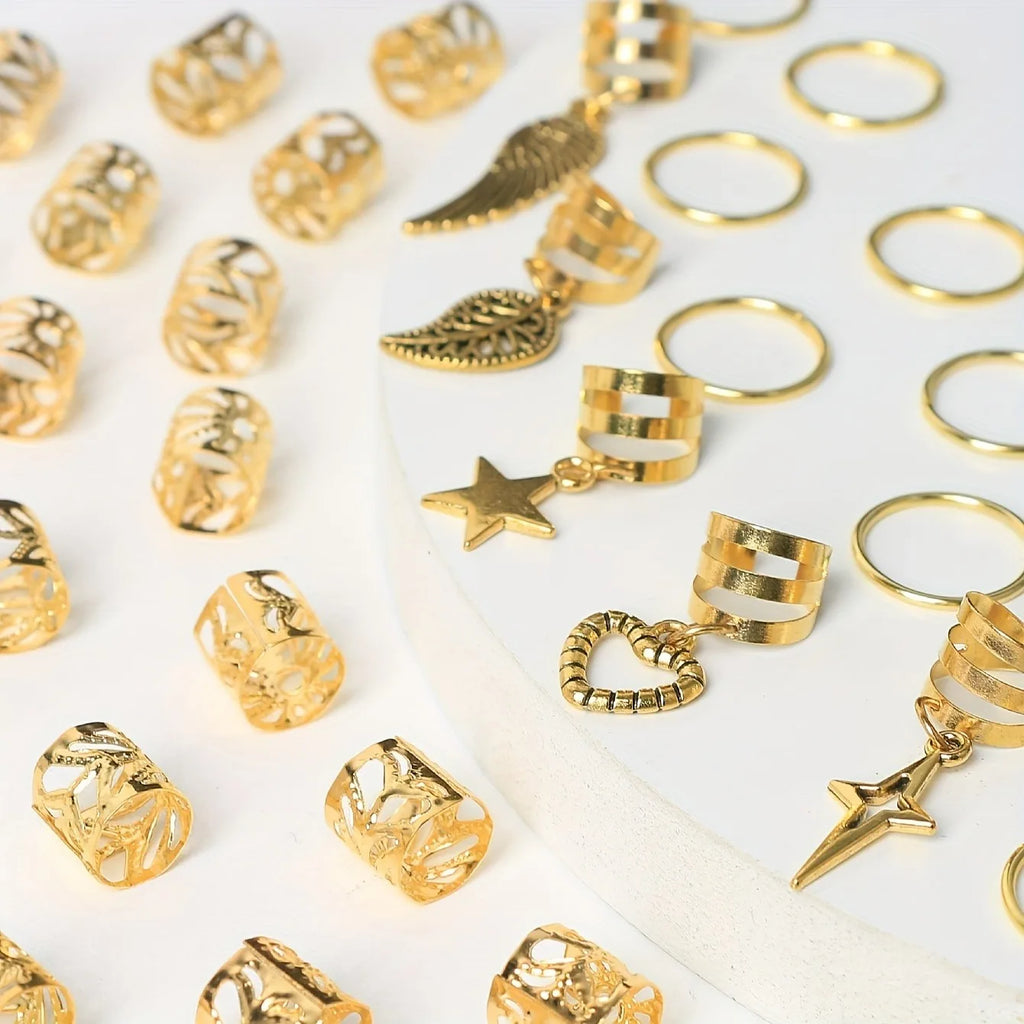 Alloy Braid Hair Rings – Dreadlock Jewelry for Women and Girls