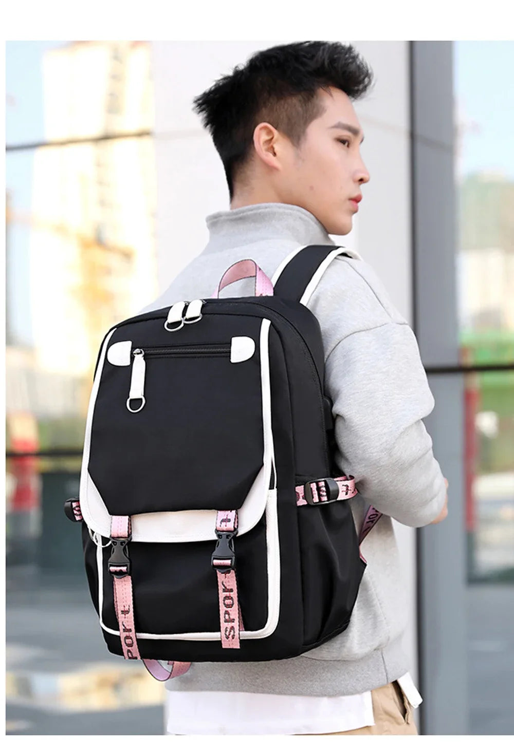 Large Capacity Travel Backpack – Laptop School Bag for Men and Women