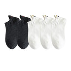 Embroidered Expression Ankle Socks – Kawaii Cotton Fashion for Casual Wear