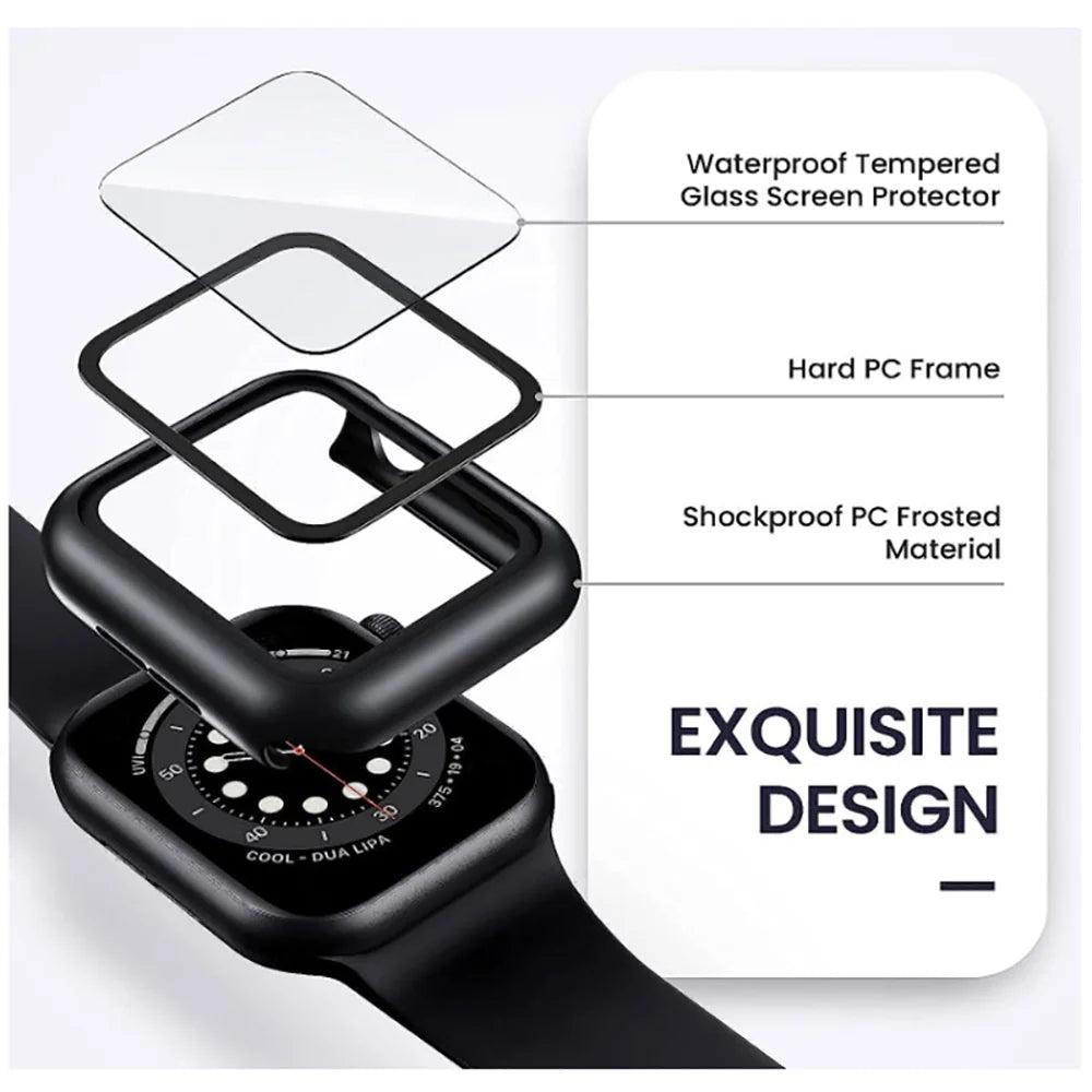 Tempered Glass Case – Protective Screen Cover for Apple Watch Series 10-SE