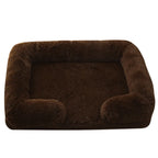 Plush Rectangular Dog Bed – Washable Fluffy Pet Cushion for Small to Large Dogs
