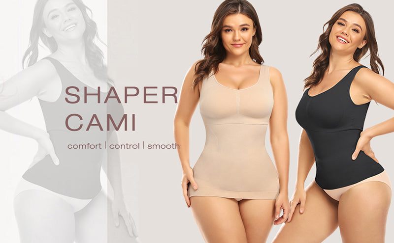 Plus Size Shaper Cami – Built-in Bra Compression Tank for Tummy Control