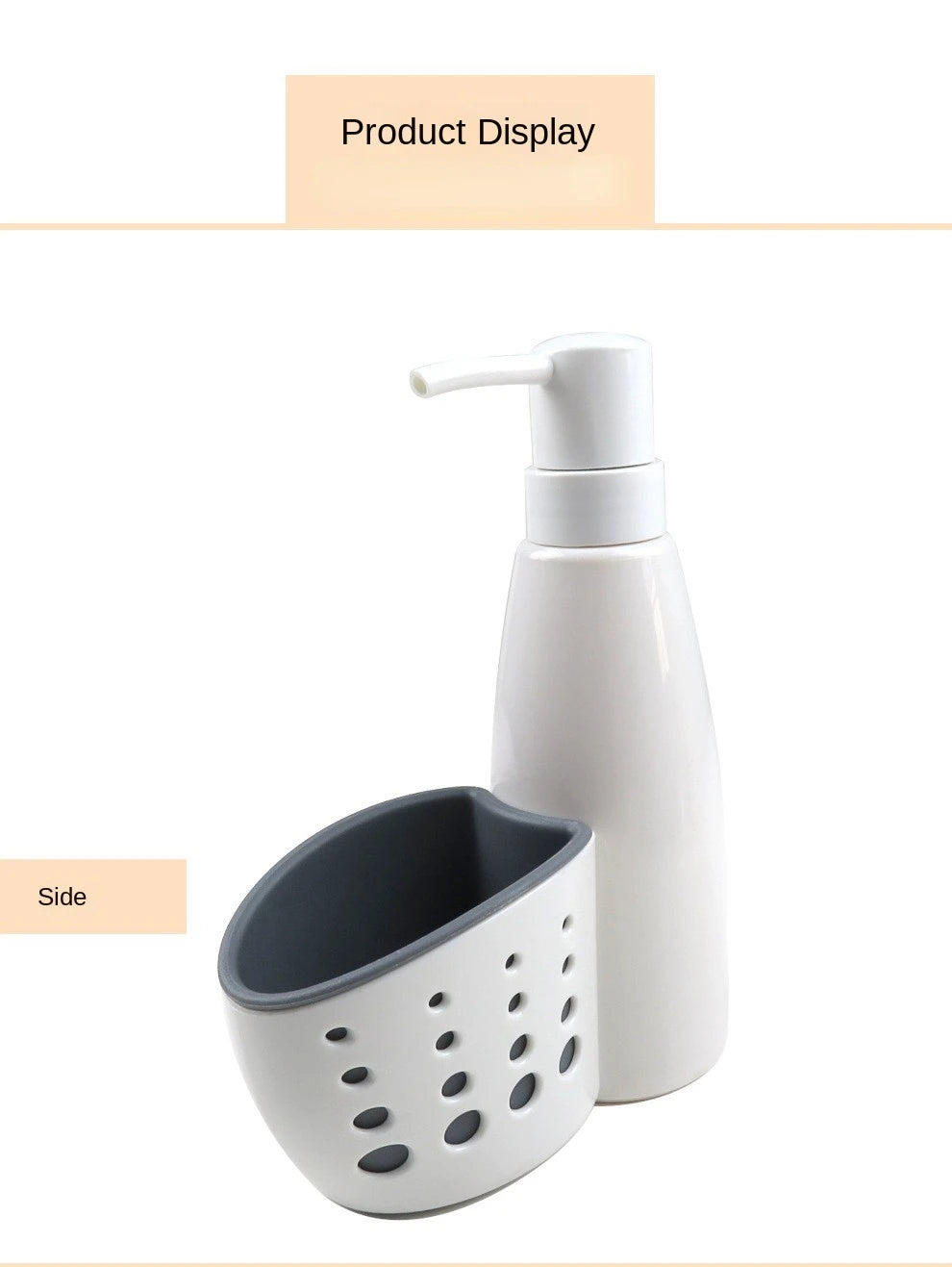 Soap Dispenser with Sponge Holder – 2-in-1 Kitchen Sink Organizer for Home