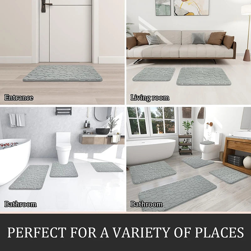 Absorbent Bathroom Rug – Slip-Resistant Floor Mat for Shower and Bathtub