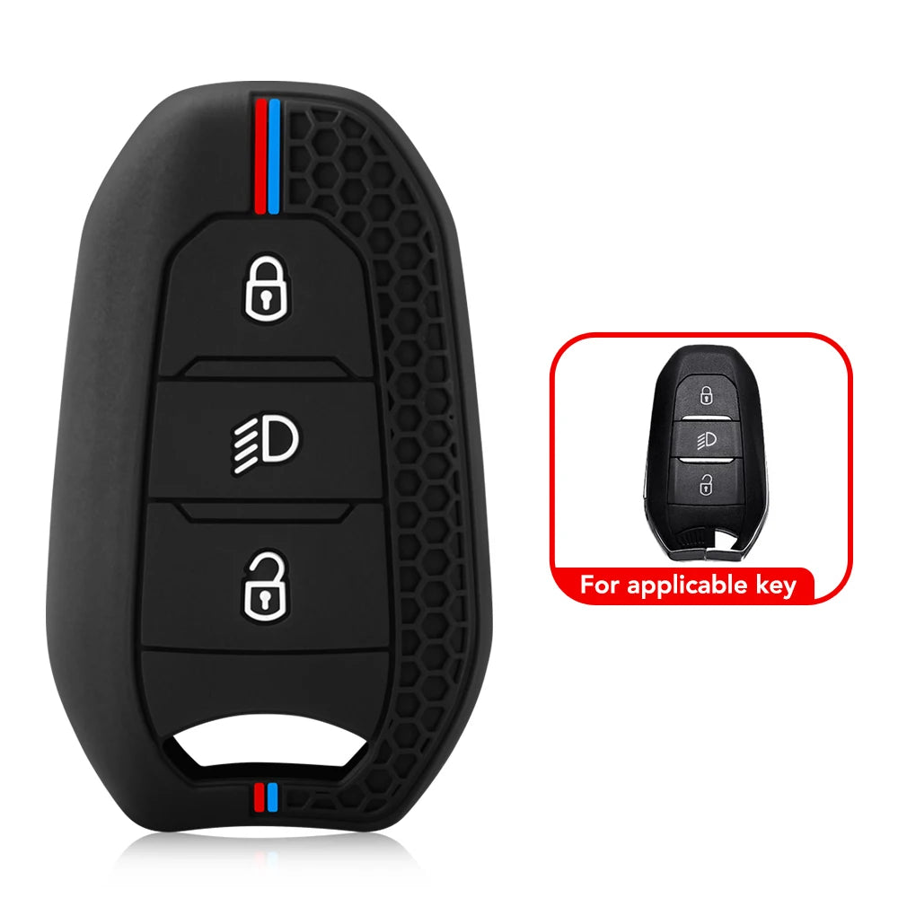 Silicone Key Fob Cover – Protective Remote Case for Peugeot and Citroen