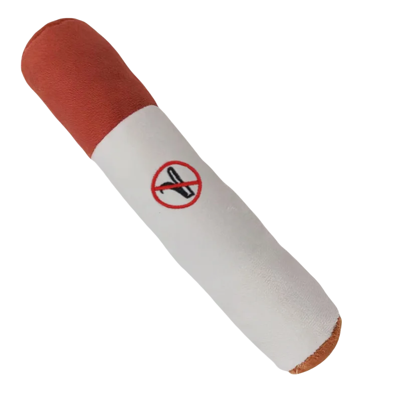 Plush Cigar Dog Toy – Durable Squeaky Chew for Small Breed Puppies
