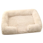 Plush Rectangular Dog Bed – Washable Fluffy Pet Cushion for Small to Large Dogs