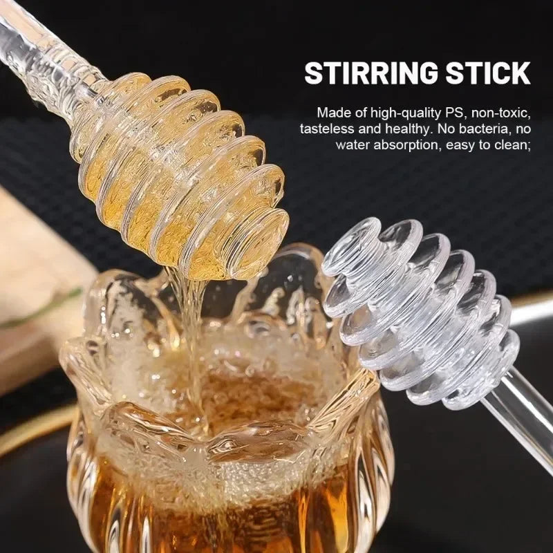 Glass Honey Dipper Stick – Drizzle Spoon for Kitchen Cooking and Tea Stirring