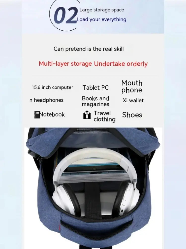 Large Capacity Laptop Backpack – Unisex Minimalist Travel Bag for Students