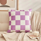 Checkerboard Plaid Cushion Cover – Retro Square Pillowcase for Home Decor