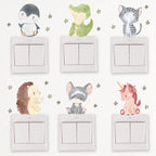 Cartoon Animal Switch Stickers – Cute Boho Wall Decals for Kids Nursery
