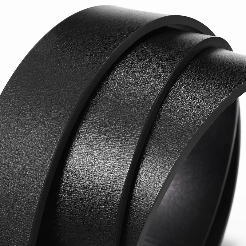 Genuine Leather Automatic Belt – Luxury Metal Buckle Strap for Men