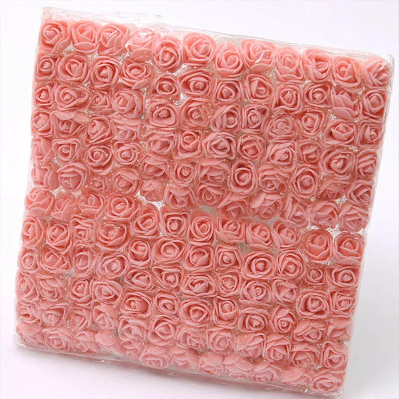 Mini Foam Rose Flower Heads – 2cm Craft Embellishments for Wedding Decor