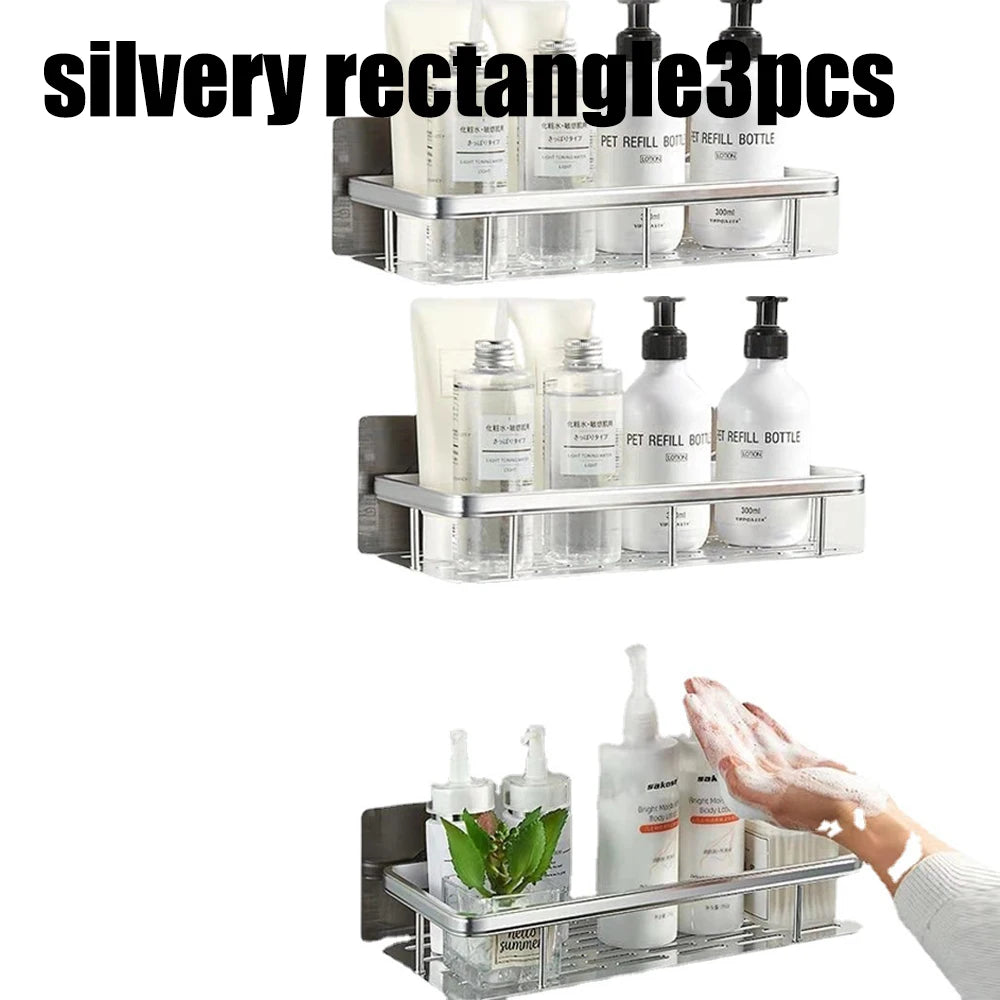 Adhesive Corner Shower Shelf – No Drill Wall Storage for Bathroom Organization