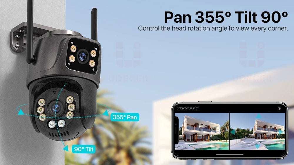 4K 8MP Dual Lens PTZ Camera – Outdoor AI Auto Tracking for Security Surveillance
