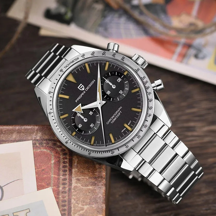 Pagani Design Moon Chronograph – Retro Sports Quartz Watch for Men