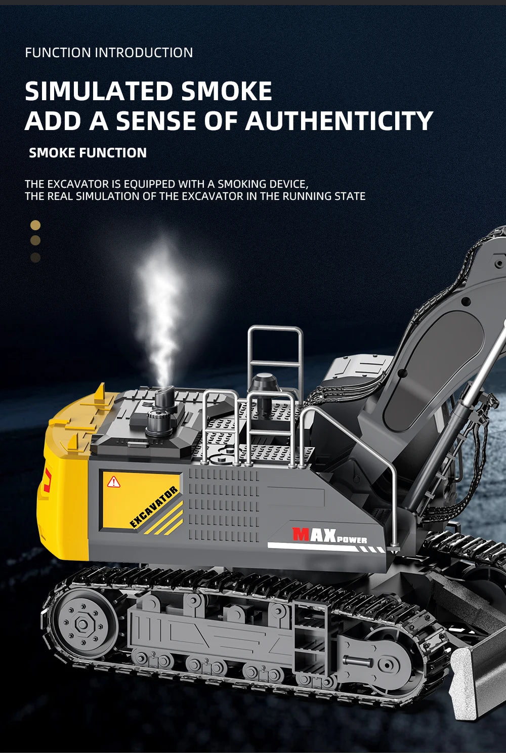 Alloy RC Excavator Toy – 2.4G Remote Control Engineering Truck for Kids