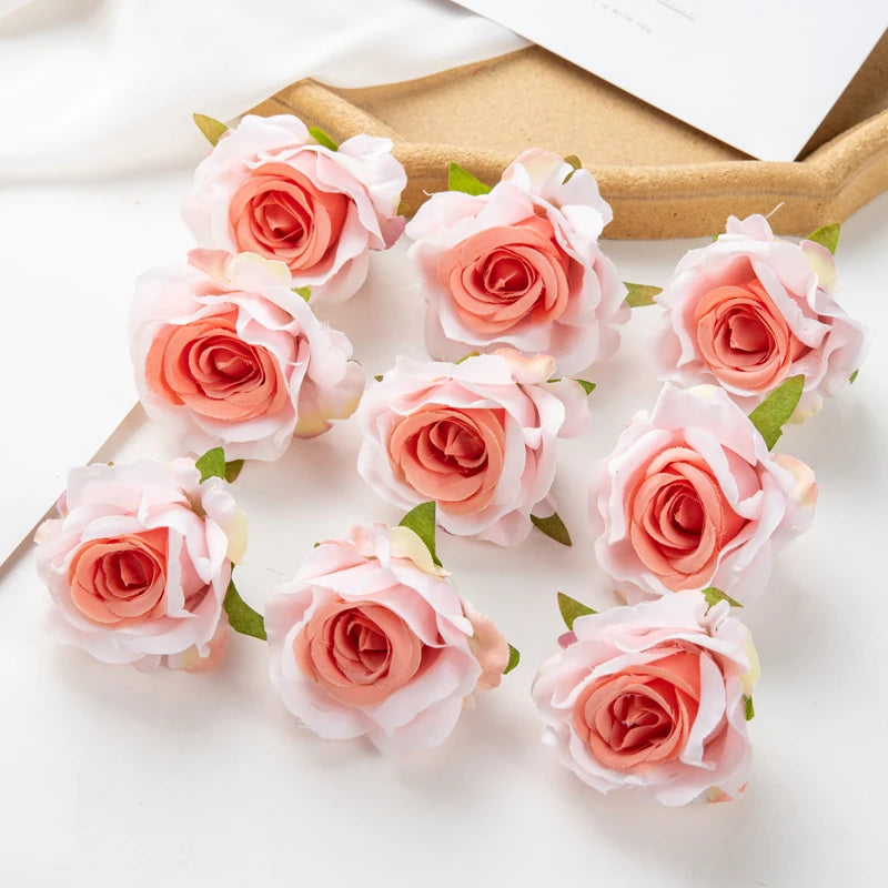 Artificial Silk Rose Heads – Decorative Flowers for Wedding Home Decor
