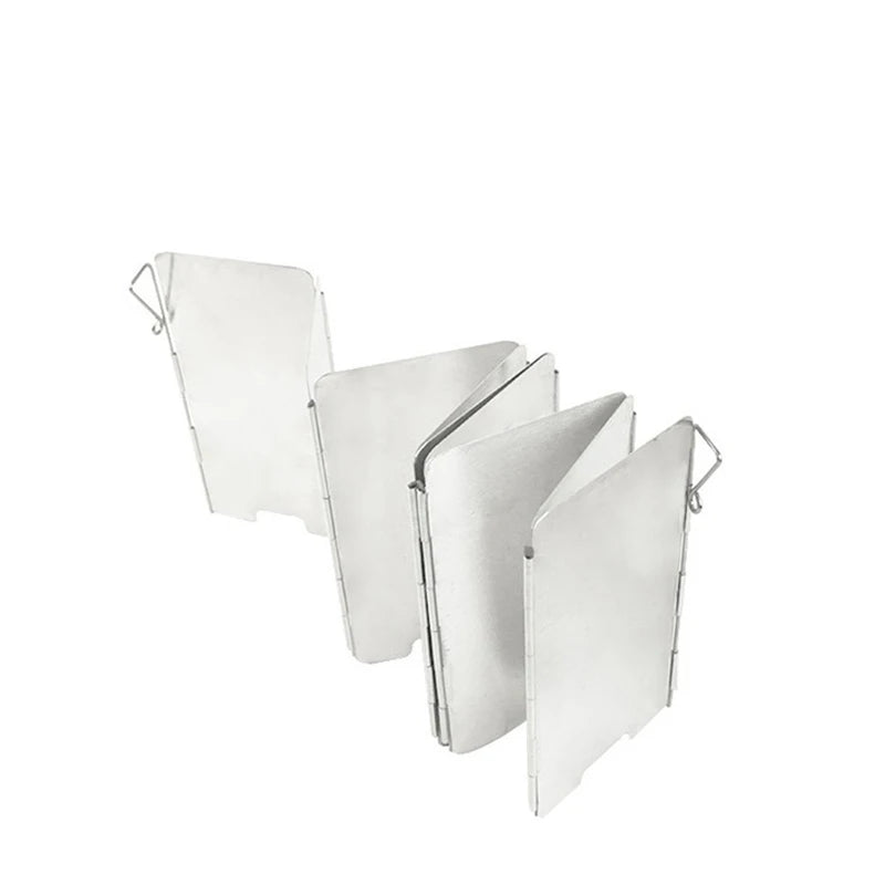 9-Plate Folding Windscreen – Aluminum Gas Stove Shield for Outdoor Camping