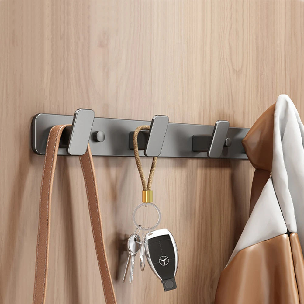 Black Metal Wall Coat Rack – 5 Hook Organizer for Hat Towel and Bag Storage