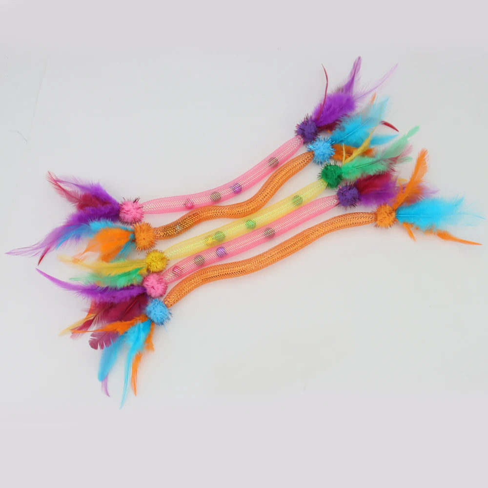 Interactive Cat Feather Ball – Plush Mint Toy for Kitten Play