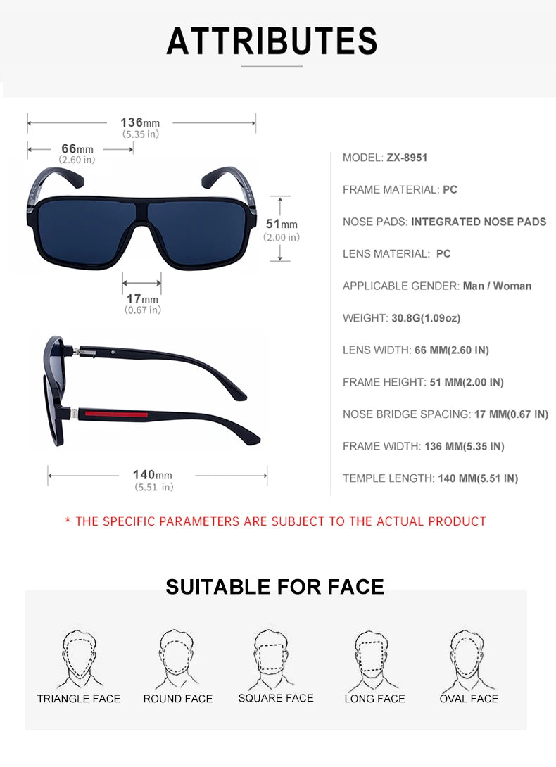 Oversized Polarized Rectangle Sunglasses – Vintage Steampunk for Men
