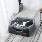 Enclosed Triangle Cat Bed – Warm Plush House for Indoor Winter Sleep