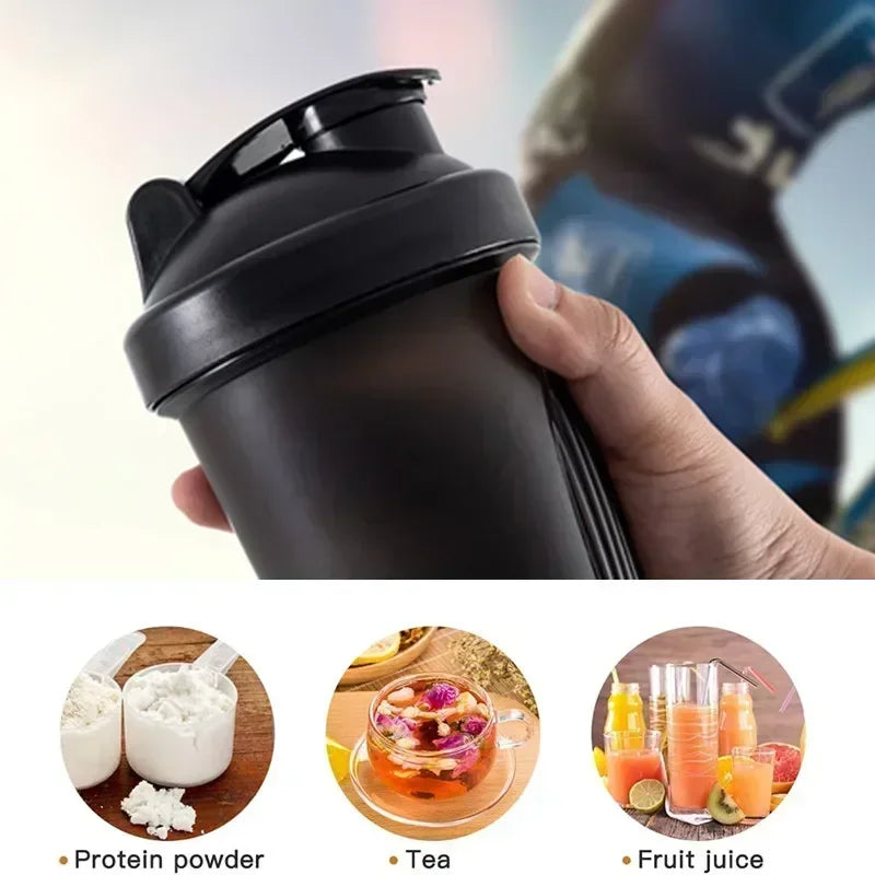400ml Portable Plastic Shaker Bottle – Protein Mixer for Fitness Gym Sports