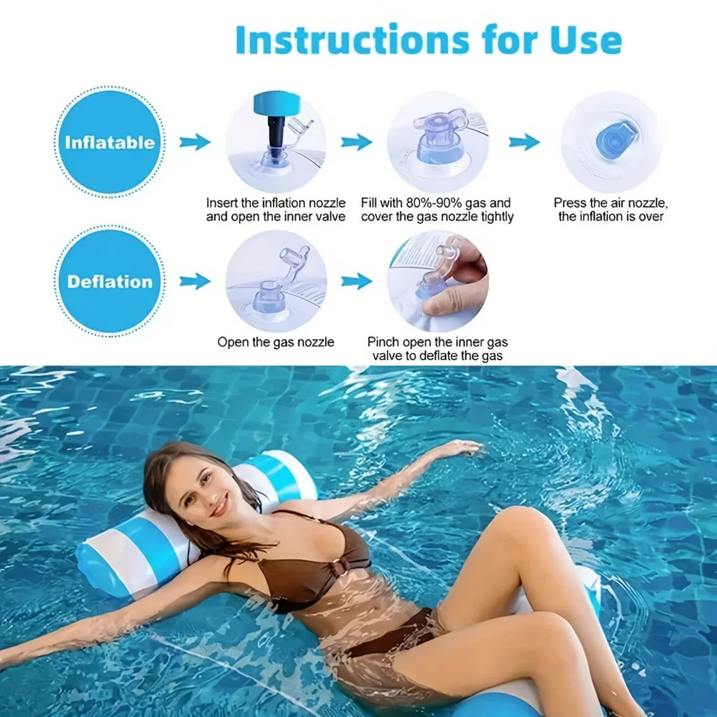 Striped Swimming Pool Lounger – Durable Sunbathing Mattress for Beach Parties