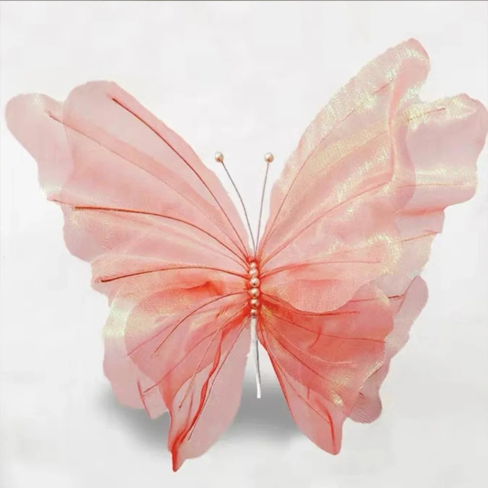 Large 3D Gauze Butterfly Decoration – Hollow Hanging Display for Weddings