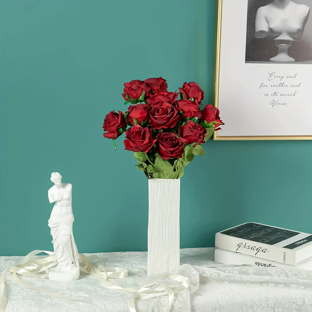 Realistic Artificial Rose Bouquet – Silk Floral Arrangements for Home Decor