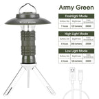 3-in-1 LED Camping Light – Multifunctional USB Rechargeable Tent Lantern