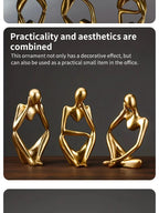 Abstract Figure Sculpture – Minimalist Resin Ornament for Modern Home Decor