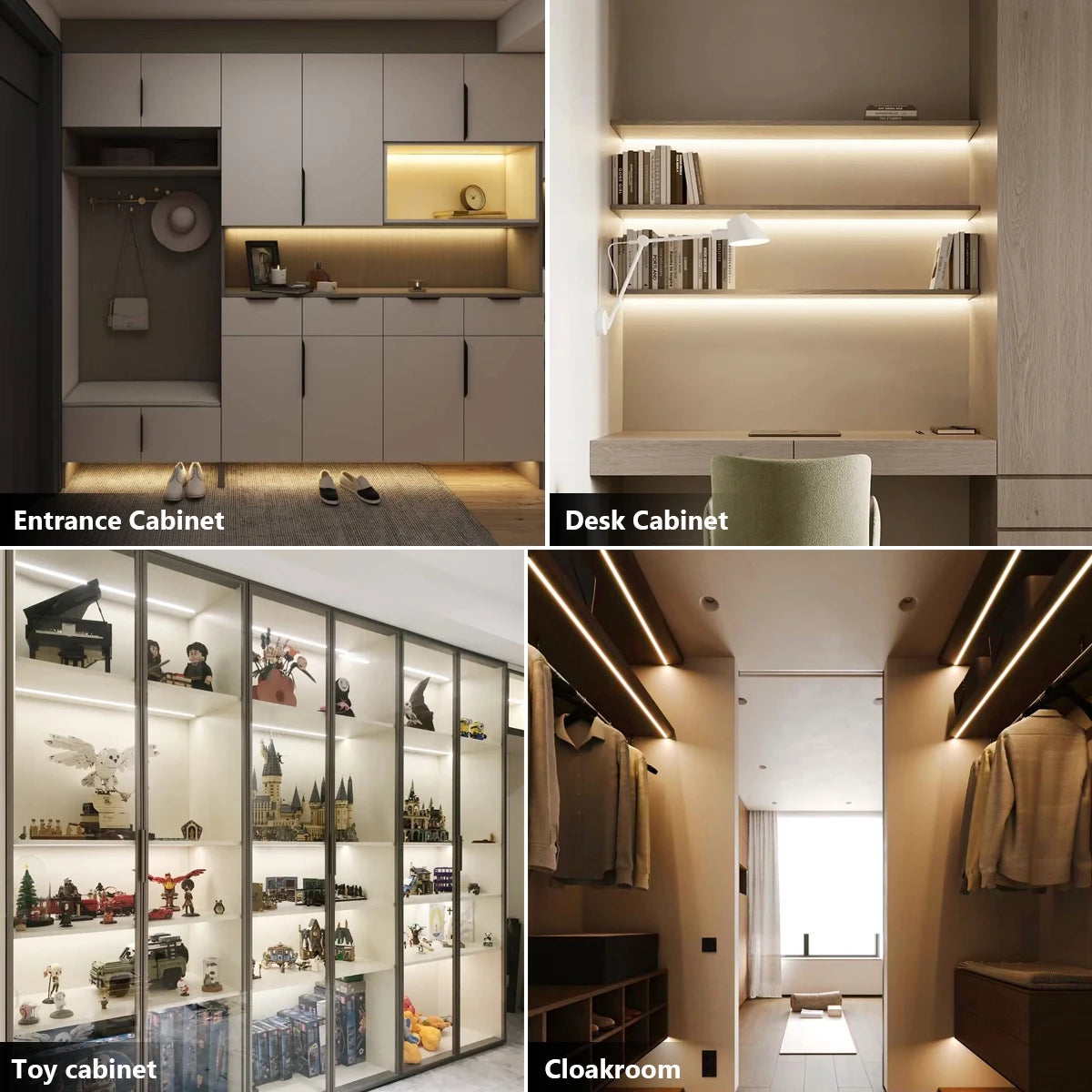COB LED Strip Lights – Motion Sensor Under Cabinet Lamp for Closet Wardrobe