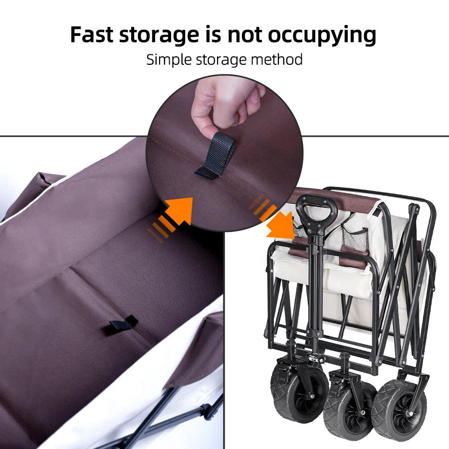 Collapsible Utility Wagon – Heavy Duty Folding Cart for Beach and Camping