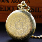 Vintage Gold Quartz Pocket Watch – Minimalist Necklace for Unique Gifts