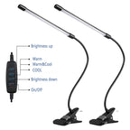 LED Clip-On Desk Lamp – Dimmable Eye Protection for Office and Study