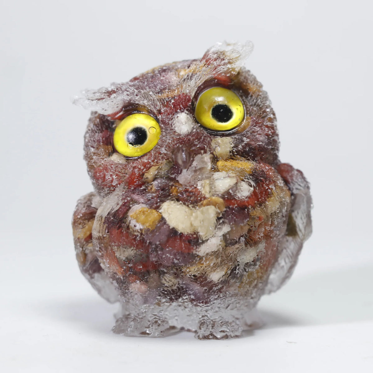 Crystal Owl Ornament – Natural Gemstone Figurine for Home Decor and Aquarium