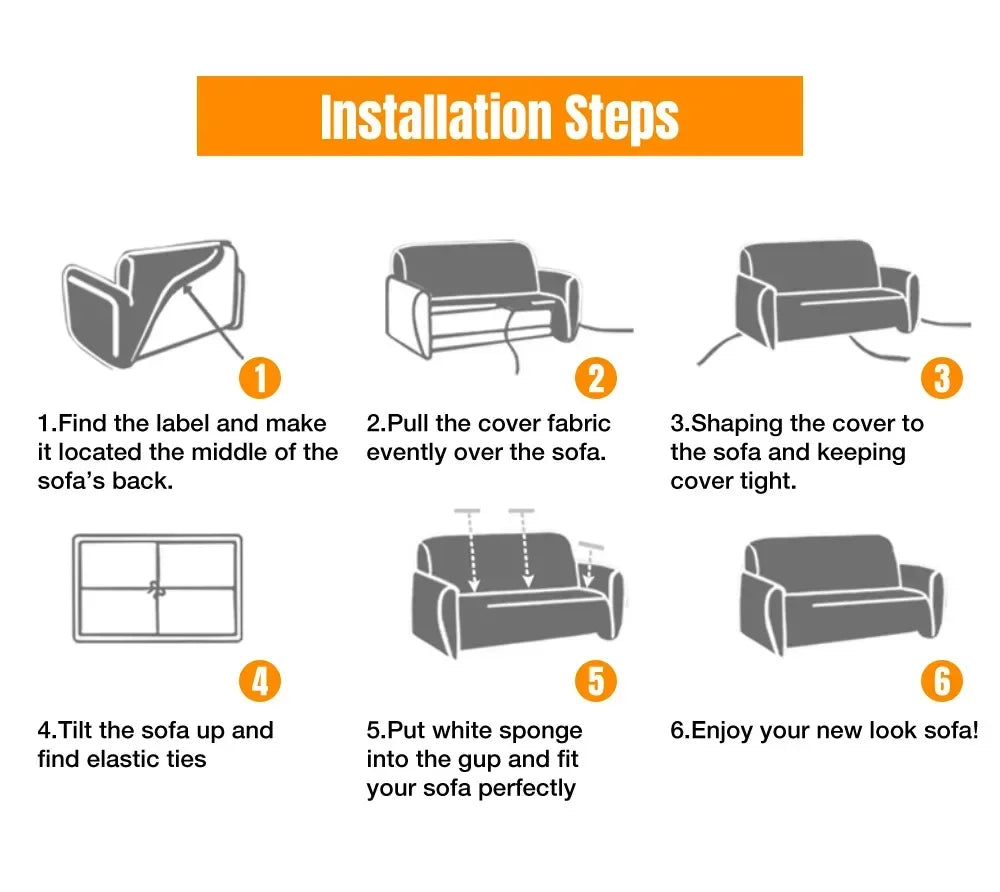 Elastic Spandex Sofa Cover – Stretch Slipcover for Living Room Furniture