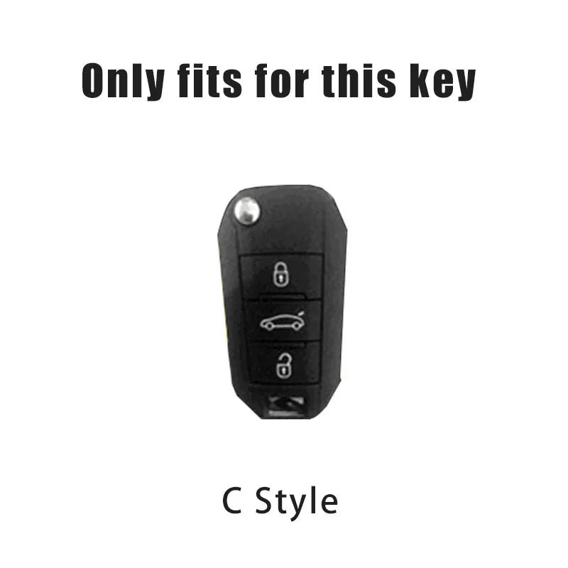 Zinc Alloy Car Key Case – Protective Shell for Peugeot Models