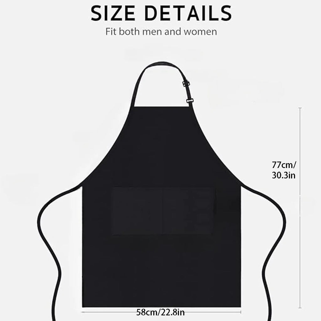 Adjustable Solid Color Apron Set – Kitchen Chef Bib for Men and Women