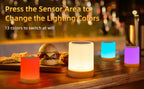 Smart RGB Touch Bedside Lamp – USB Rechargeable Night Light for Bedroom Decor