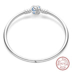 925 Sterling Silver Charm Bracelet – Adjustable Green Zircon for Birthday Gifts