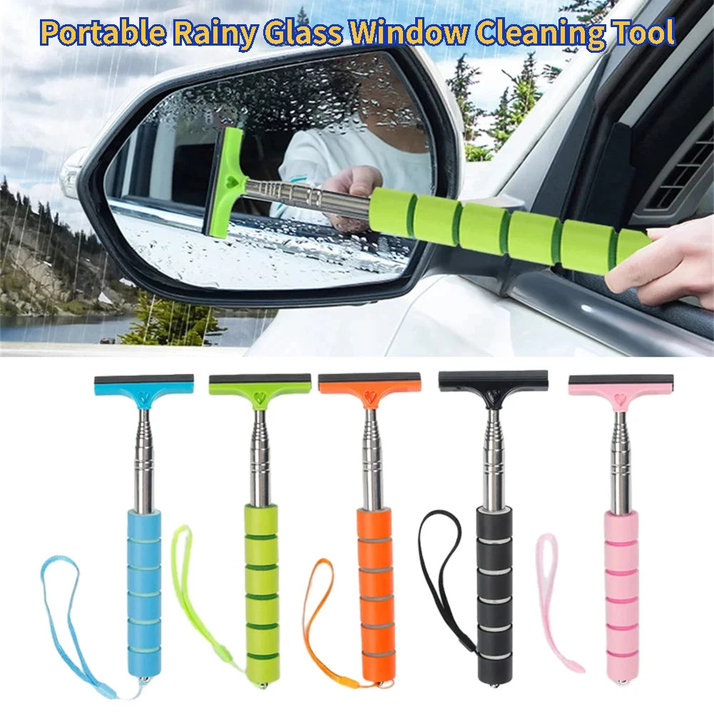 Telescopic Car Mirror Squeegee – Extendable Glass Wiper for Rain Removal